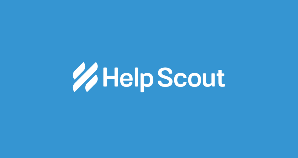 Help Scout logo in white on a light blue background.
