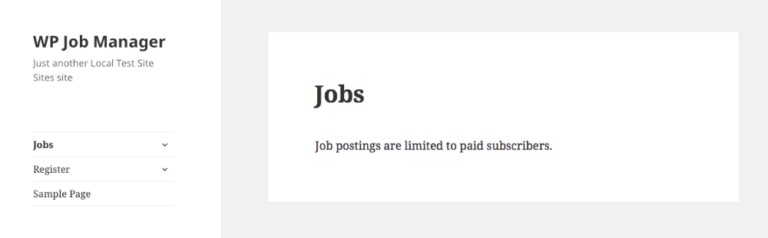 WP Job Manager – Restricting the Job Lists Page